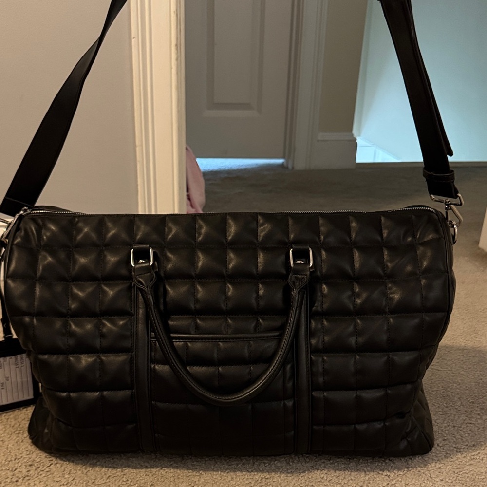 Black Quilted Duffle Bag
